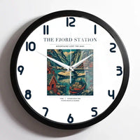 Thumbnail for VINTAGE G4062 - The Fjord Station - Designed Wall Clocks design on white framed