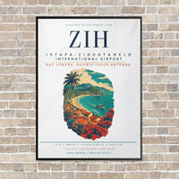 Thumbnail for Ixtapa-Zihuatanejo International Airport ZIH vertical canvas print - framed - white background