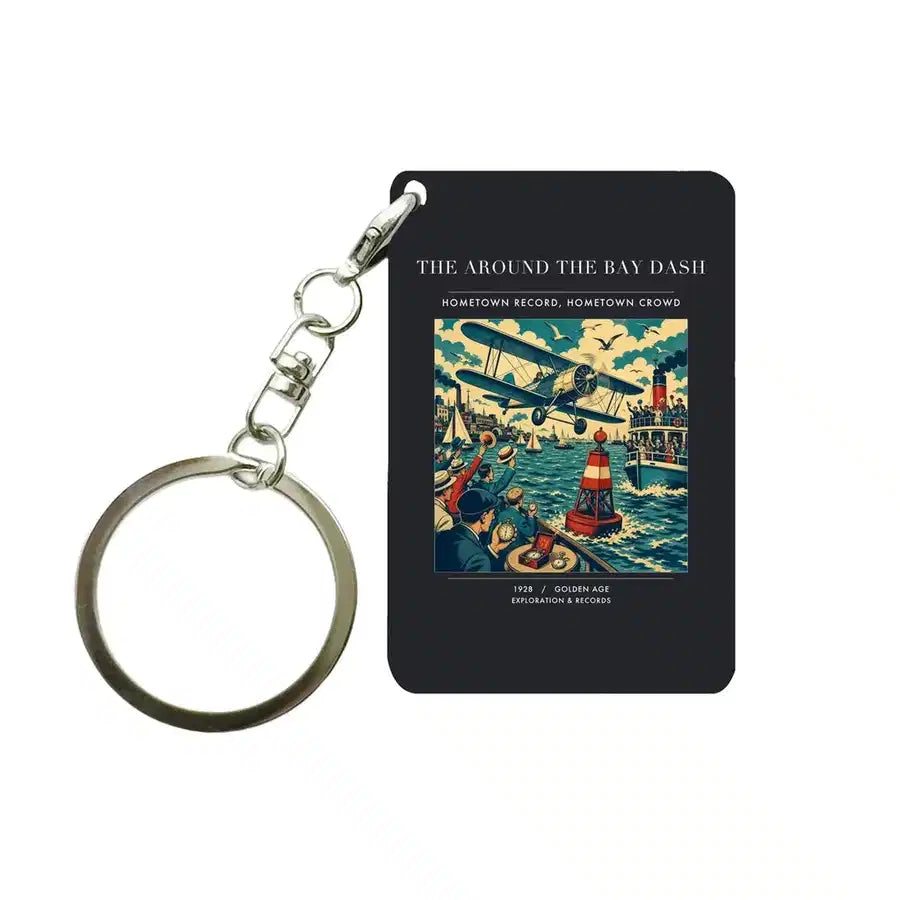 VINTAGE G4299 - The Around The Bay Dash - Designed Key Chain design on black