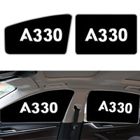 Thumbnail for Airbus A330 Flat Text Car Sun Shade (Side window) aviation design on reflective polyester car side window sun shade.