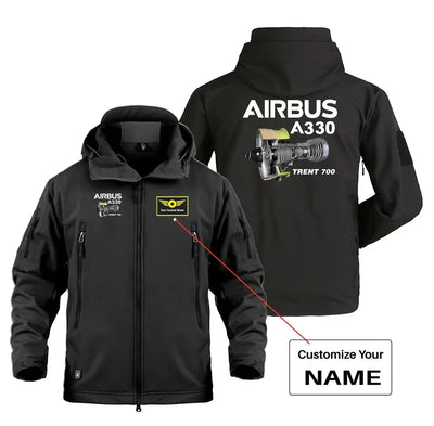 Airbus A330 & Trent 700 Engine Military Jackets (Customizable) aviation design printed on heavy cotton shell with field-style.