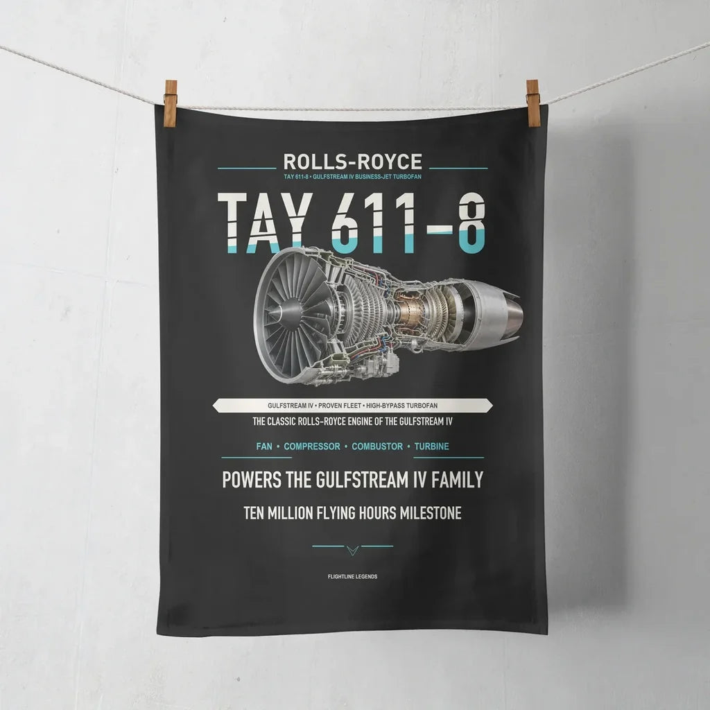 TAY 611-8 design on black towel