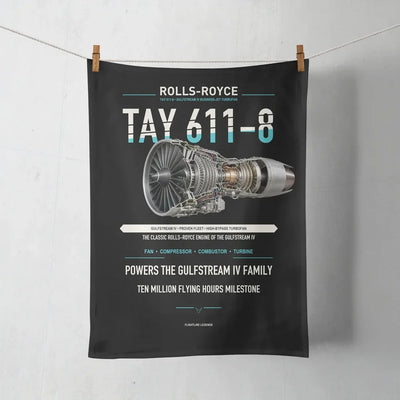 TAY 611-8 design on black towel