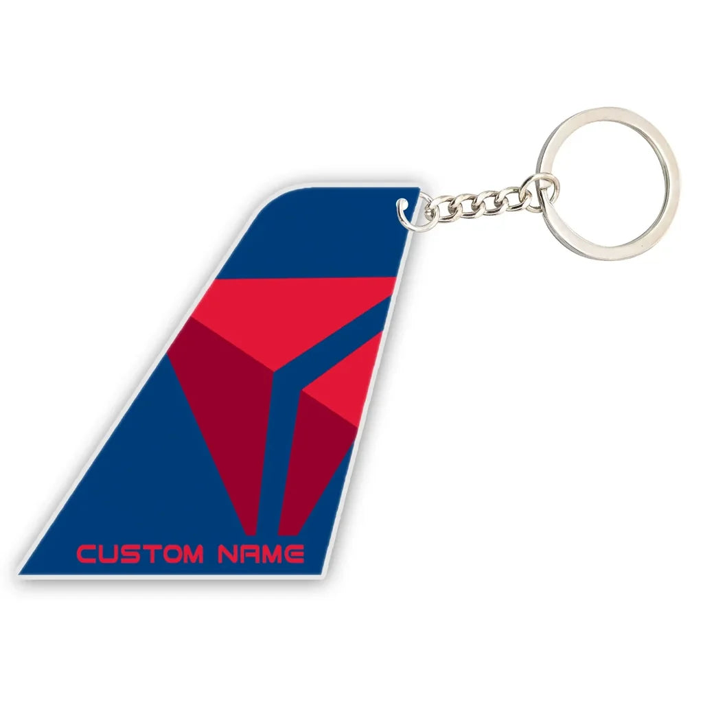 Delta Airlines (Delta Air Lines) aviation shaped key chain, durable metal alloy.