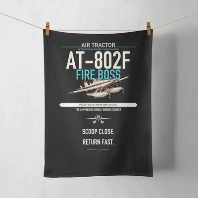 Air Tractor AT-802F Fire Boss design on black towel