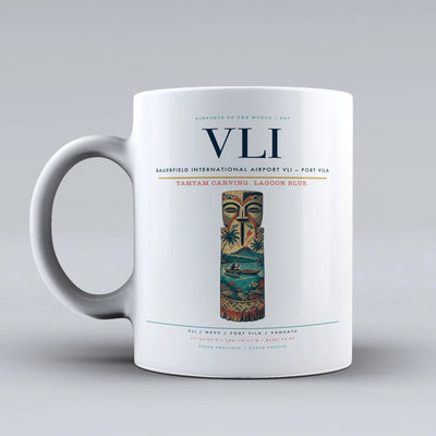 International Airport VLI — Port Vila Mug design on white bauerfield