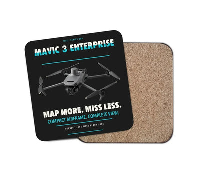 DJI Mavic 3 Enterprise design on black 1 piece coaster