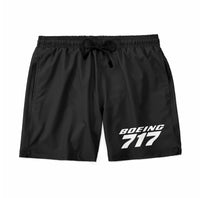 Thumbnail for Boeing 717 & Text aviation design on quick-dry polyester swim trunks.