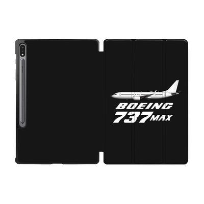 The Boeing 737Max aviation design on tablet case for Samsung tablet.