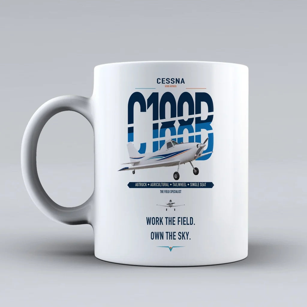 Cessna A188B AgTruck design on white ceramic mug, double-side print