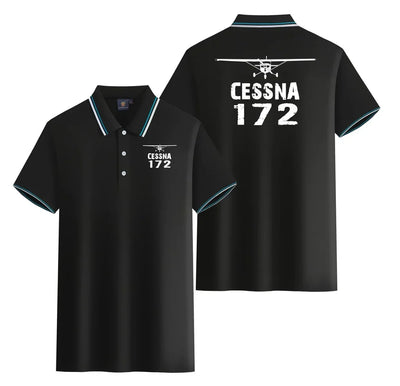Cessna 172 & Plane Stylish Polo T-Shirts (Double-Side) aviation design printed on soft cotton stylish double-side polo.