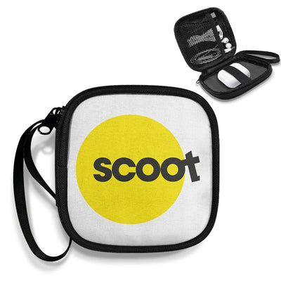 Scoot Airlines Portable aviation print portable headphone bag, padded polyester.