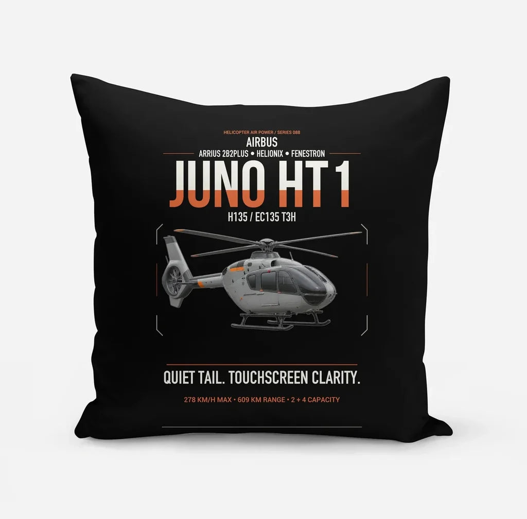 Airbus H135 Juno HT1 design on black pillow