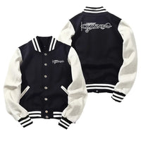 Thumbnail for Special Cessna Text Baseball Style aviation design printed on two-tone shell with ribbed cuffs baseball jacket.