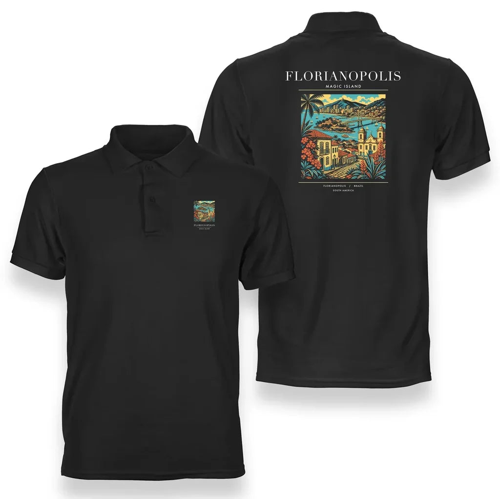 FLORIANOPOLIS - Poster - Double-Side Polo - Black