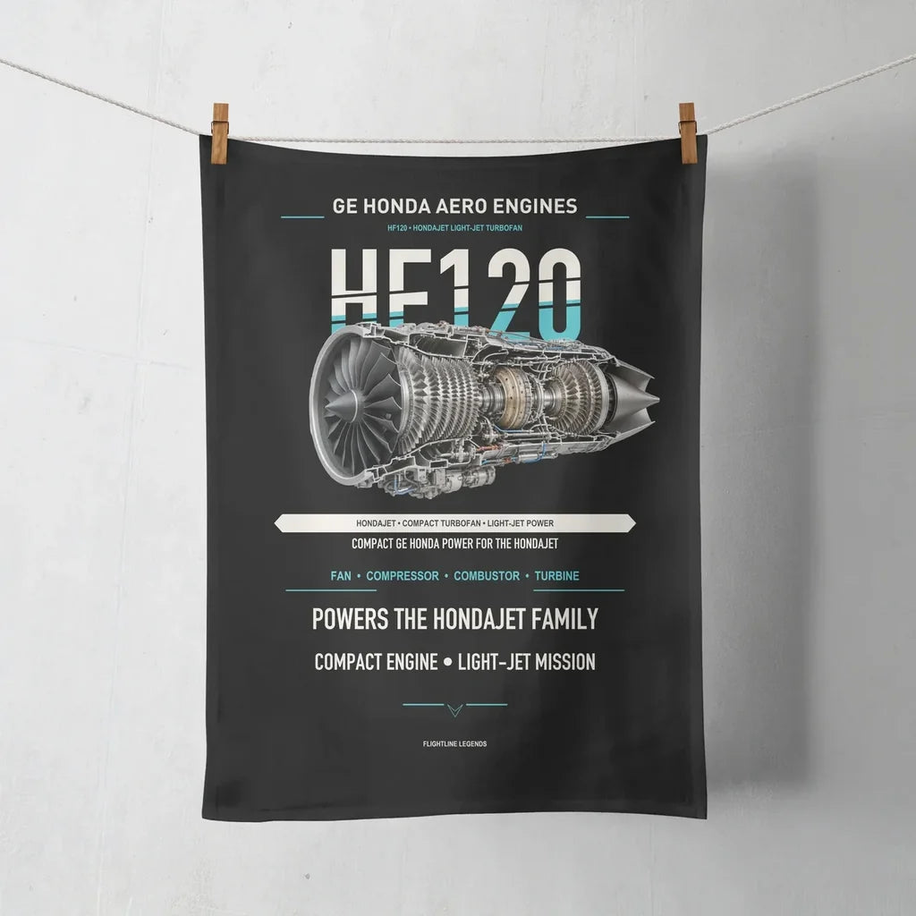HF120 design on black towel