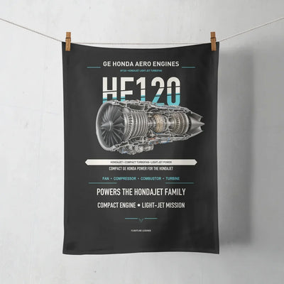 HF120 design on black towel
