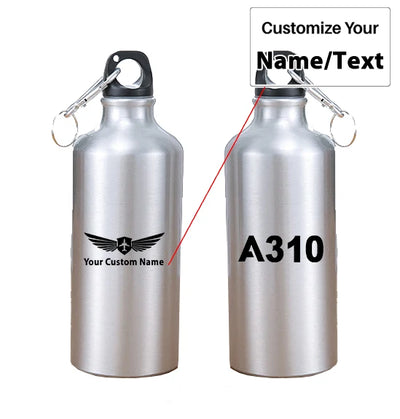 Airbus A310 Flat Text aviation design on thermos, vacuum-insulated.
