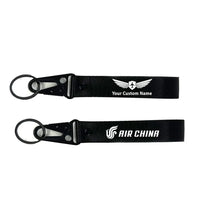 Thumbnail for Air China Airlines aviation hawk-shaped key chain, durable metal alloy.