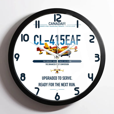 Canadair CL-415EAF design on white framed wall clock
