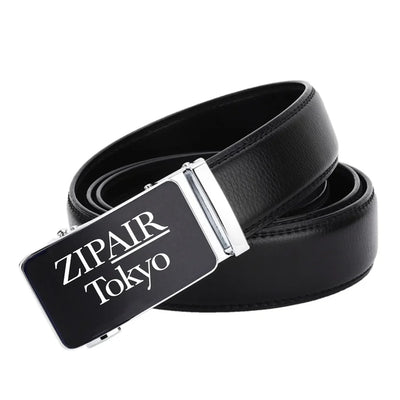 Zipair aviation design men's belt, leather construction.