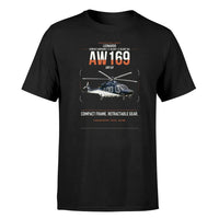 Thumbnail for Leonardo AW169 design on black t-shirt, single-side print