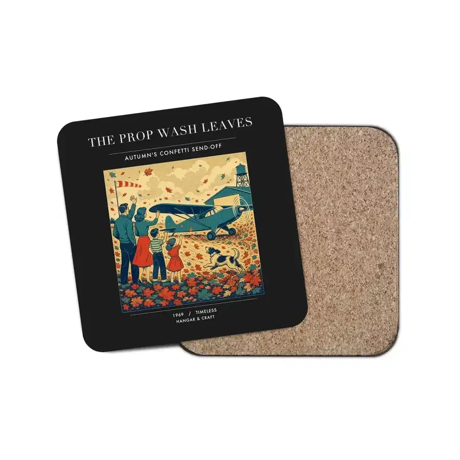 The Prop Wash Leaves - Designed Coasters design on black 1-piece