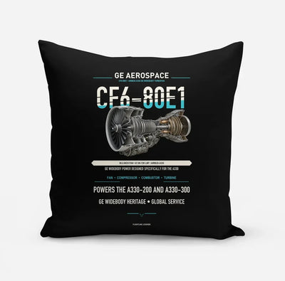 CF6-80E1 design on black pillow