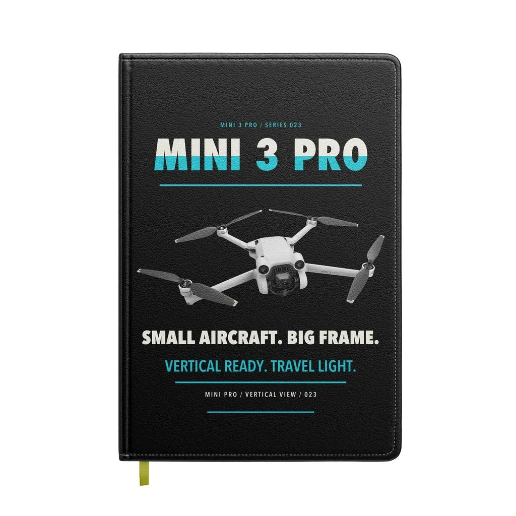DJI Mini 3 Pro design on black notebook