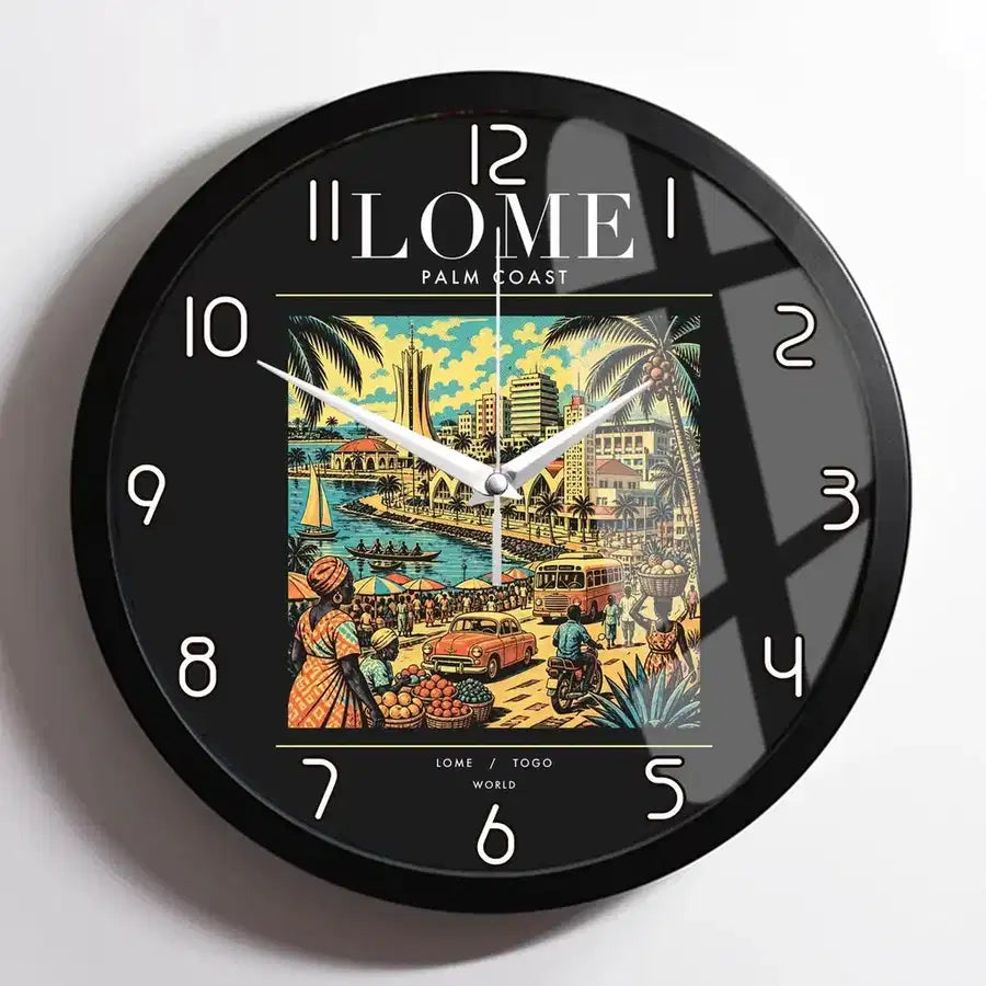 LOME - Poster - Wall Clock Framed - Black