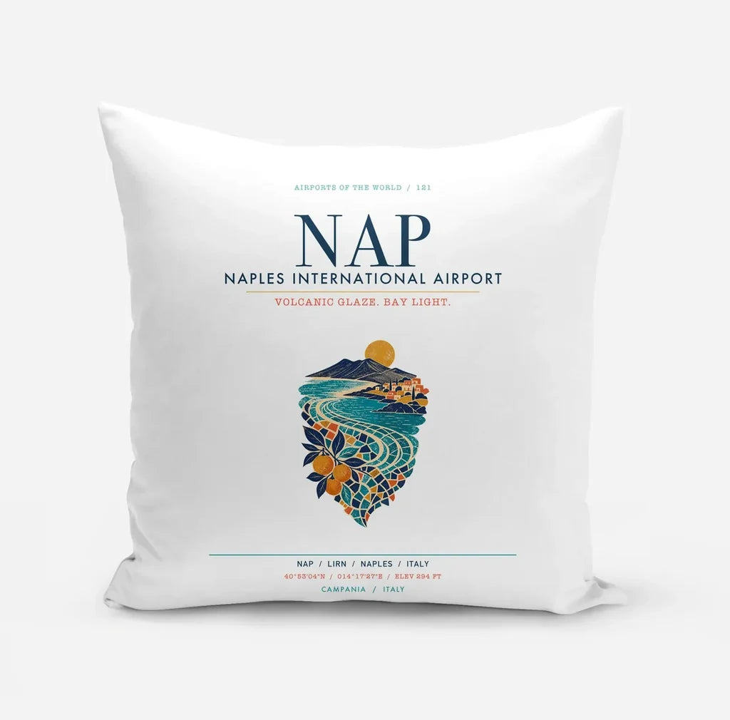 Naples International Airport (NAP) design on white pillow