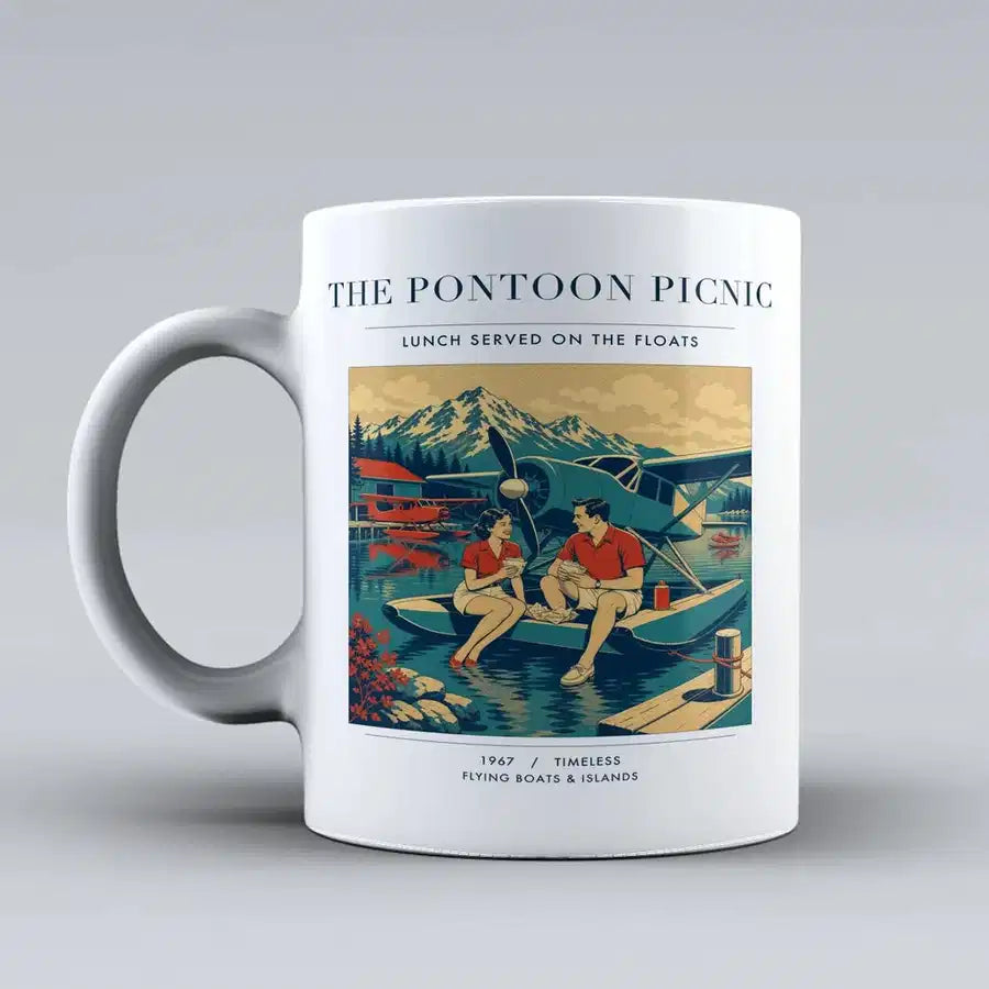 VINTAGE G4250 - The Pontoon Picnic - Ceramic Mug design on white