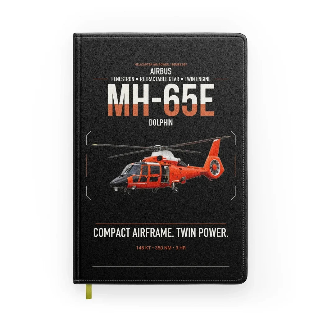 Airbus MH-65E Dolphin design on black notebook