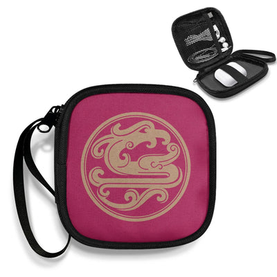 Juneyao Airlines Portable aviation design portable headphone bag, padded polyester construction.