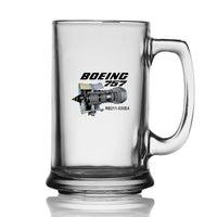 Thumbnail for Boeing 757 & Rolls Royce Engine (RB211) Beer Glass with Holder aviation design on beer glass with holder, glass plus matching.