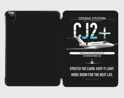Cessna Citation CJ2+ design on black ipad tablet case