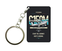Thumbnail for Cessna 150M design on black designed key chain, double-side print