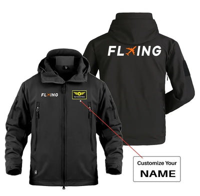 Flying Military Jackets (Customizable) aviation design printed on heavy cotton shell with field-style pockets military jacket.