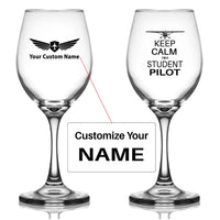 Thumbnail for Customisable Student Pilot Wine Glass