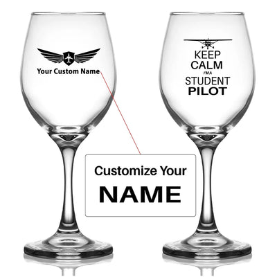Customisable Student Pilot Wine Glass