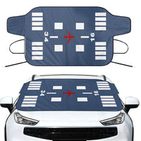 Thumbnail for Special Runway (Blue) Car aviation design on car windshield cover.