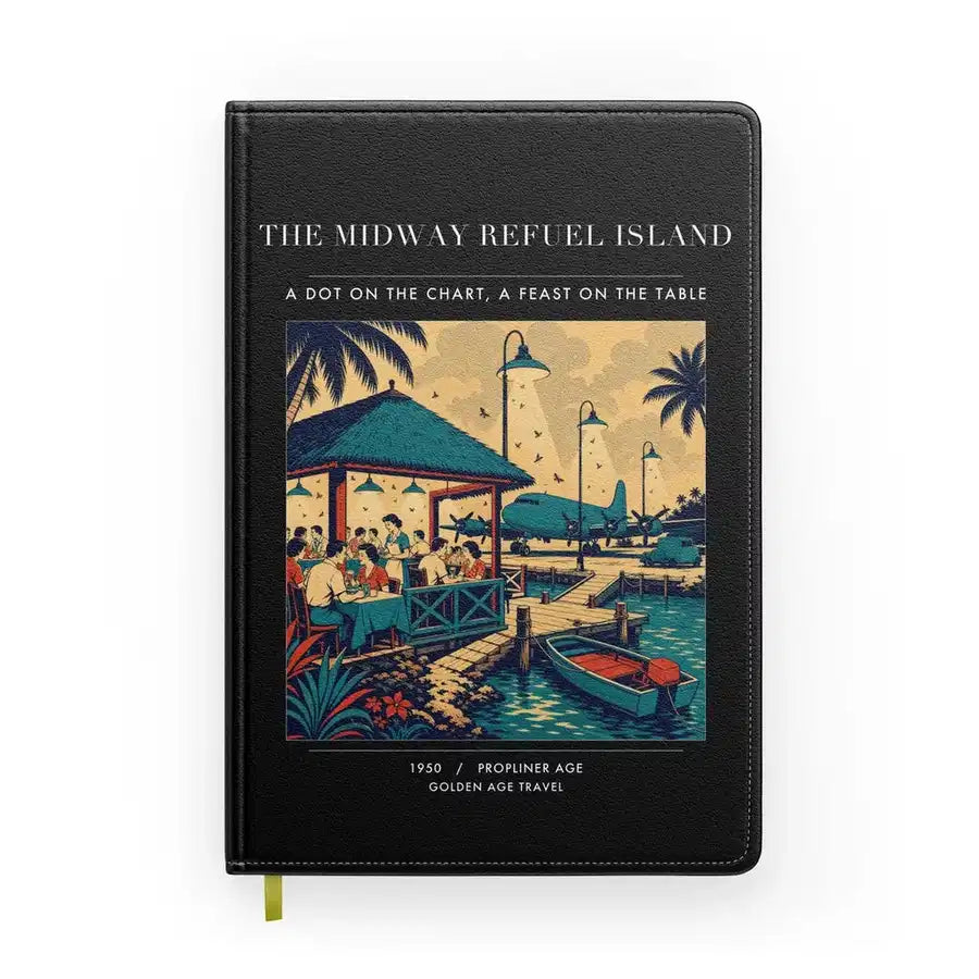 VINTAGE G4309 - The Midway Refuel Island - Designed Notebooks design on black
