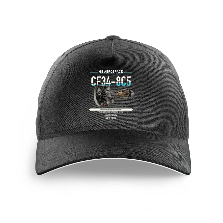 CF34-8C5 design on black printed hat