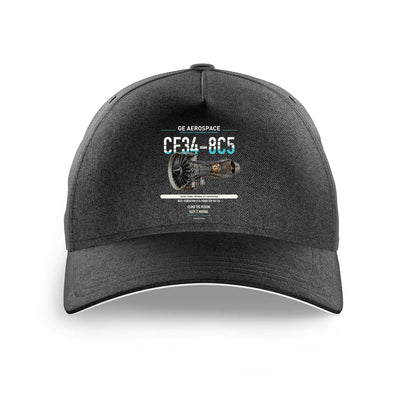 CF34-8C5 design on black printed hat