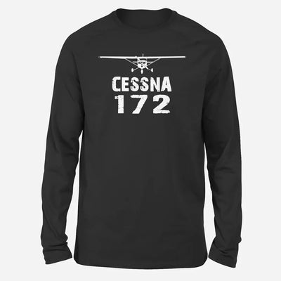 Cessna 172 & Plane Long-Sleeve aviation design printed on soft cotton long-sleeve T-shirt.