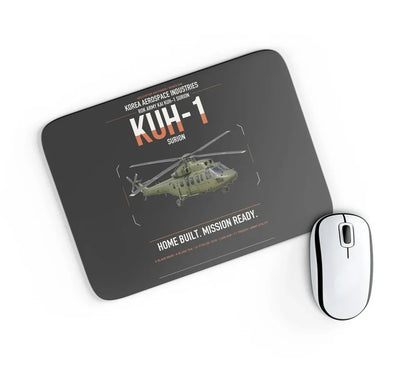 Korea Aerospace Industries KUH-1 Surion design on black rectangle mouse pad