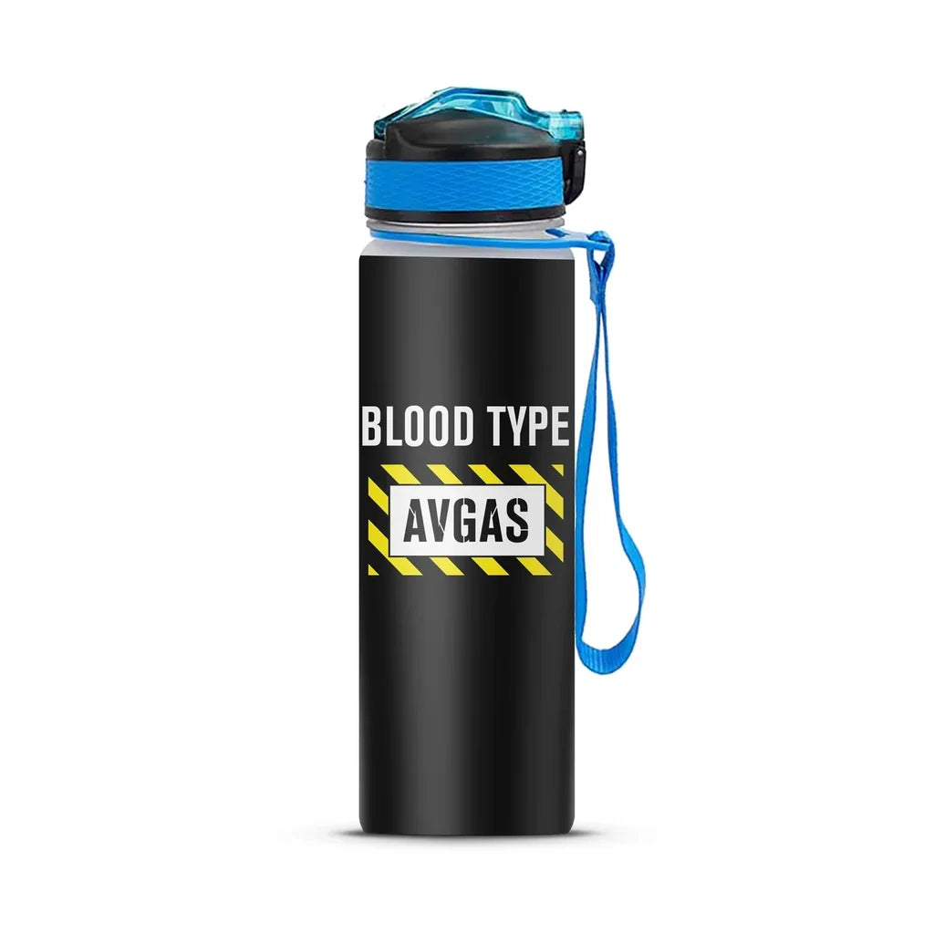 Blood Type AVGAS Sports aviation design on sport kettle, insulated bottle with sport spout.