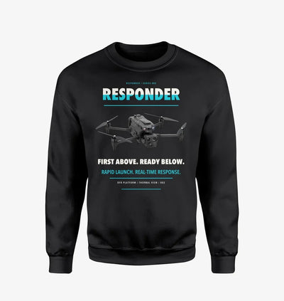 BRINC Responder design on black sweatshirt
