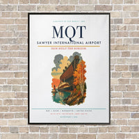 Thumbnail for Sawyer International Airport MQT vertical canvas print - framed - white background