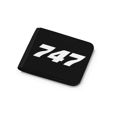 Boeing 747 Flat Text aviation wallet in leather.